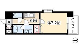 クレシェール大須 1Kの間取図画像