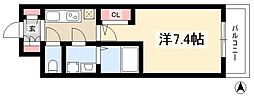 エスリード金山プルミエ 1Kの間取図画像