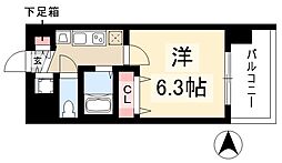 プレサンス名古屋城前ラバンカ 1Kの間取図画像