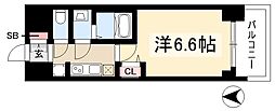 プレサンス名駅南エディフィス 1Kの間取図画像