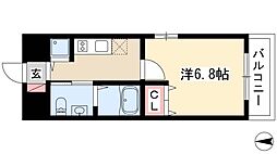 ラヴィ・アン・ローズ 1Kの間取図画像