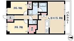 THEPARKTOKINOTERRACE 2LDKの間取図画像