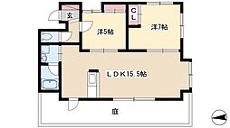 サンライズ小本 2LDKの間取図画像