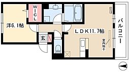 アンソレイユ 1LDKの間取図画像