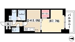 メイボートレス 1DKの間取図画像
