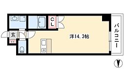 ヴェルシェーヌ桜橋 ワンルームの間取図画像