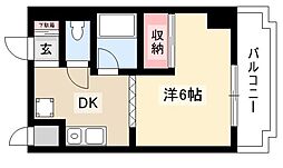 プラゼール 1DKの間取図画像