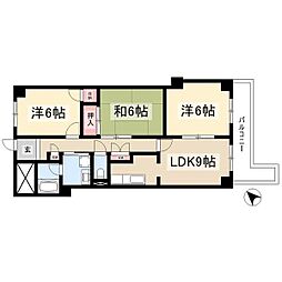 マリポーサウエダ 3LDKの間取図画像
