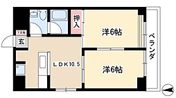 H.I.ビル 2LDKの間取図画像