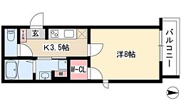 GridNagoya 1Kの間取図画像