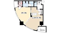 ドゥーエ上前津 1LDKの間取図画像