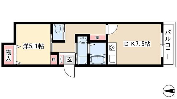 グランスイート敷島 ｜愛知県名古屋市北区敷島町(賃貸マンション1DK・1階・36.80㎡)の写真 その2