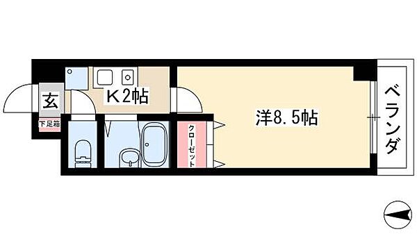 ハピネス高畑 ｜愛知県名古屋市中川区高畑2丁目(賃貸マンション1K・2階・24.06㎡)の写真 その2