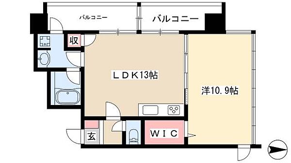 さくらHills NISHIKI Platinum Residence ｜愛知県名古屋市中区錦2丁目(賃貸マンション1LDK・10階・54.08㎡)の写真 その2