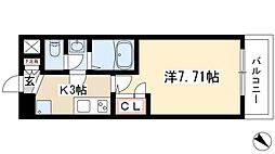 アルフィーレ新栄 10階1Kの間取り