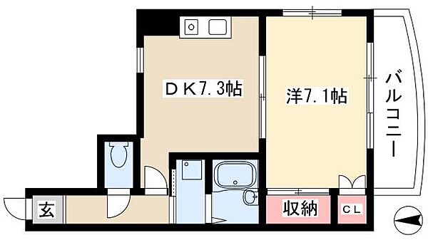 シェルコート高畑 ｜愛知県名古屋市中川区高畑2丁目(賃貸マンション1DK・4階・35.61㎡)の写真 その2