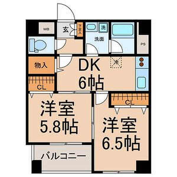 スリーウェイ金山 ｜愛知県名古屋市中区金山2丁目(賃貸マンション2DK・7階・45.78㎡)の写真 その2