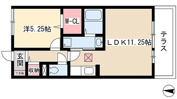 クレール野田 ｜愛知県名古屋市中川区野田1丁目(賃貸アパート1LDK・1階・41.96㎡)の写真 その2