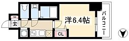 プレサンス新栄アーバンフロー 14階1Kの間取り