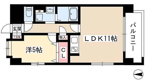 フォレスト9 ｜愛知県名古屋市千種区内山3丁目(賃貸マンション1LDK・3階・43.35㎡)の写真 その2