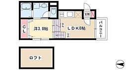 Hershey 1LDKの間取図画像