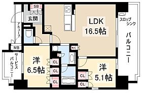 グランパセオ名駅那古野  ｜ 愛知県名古屋市西区那古野2丁目1-15（賃貸マンション2LDK・4階・63.84㎡） その2