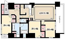 ローレルコート泉 12階3LDKの間取り