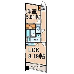 CREST四女子 1LDKの間取図画像