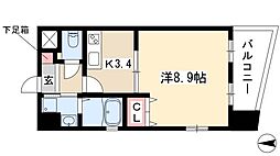 ル・シャンパーニュ 7階1Kの間取り