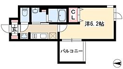 エステムコート名古屋栄プレシャス 15階1Kの間取り