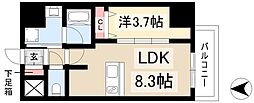 ディアレイシャス名古屋浄心 6階1LDKの間取り