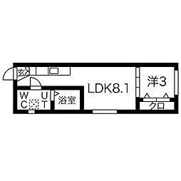 CELENEST名駅西 2階1LDKの間取り