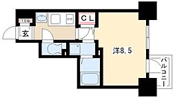 エステムプラザ名古屋・栄プレミアム 14階1Kの間取り