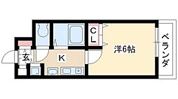 プレサンス名古屋駅前 10階1Kの間取り