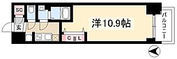 プレサンス丸の内リラティ 9階1Kの間取り