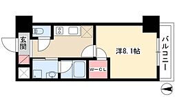 パークレジデンス上飯田駅前 2階1Kの間取り