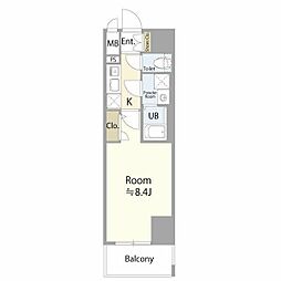 エスリード大曽根プレシャス 11階1Kの間取り