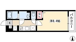 リブリ・サンライズ栄生 3階1Kの間取り