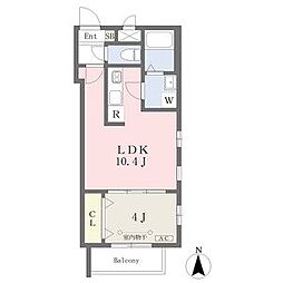 Ｃｈｅｒｉｍ中村公園Ｗｅｓｔ 2階1LDKの間取り