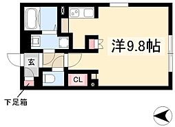 LUORE大曽根EAST 3階ワンルームの間取り