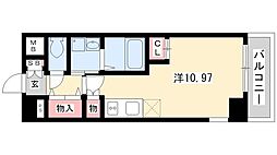 マックヴィラージュ平安 5階ワンルームの間取り