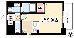 THE RESIDENCE SHIGAHONDORI 10階ワンルームの間取り