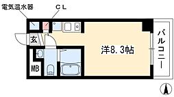 La Douceur新栄 5階1Kの間取り