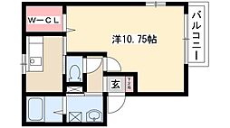 アネシス 1階1Kの間取り