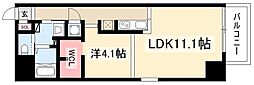 SK BUILDING-901 11階1LDKの間取り