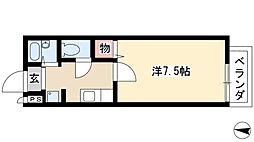 ウッディメゾン桜 2階1Kの間取り