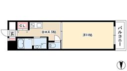 J-residenceSAKAE2 1DKの間取図画像