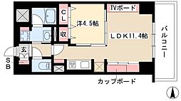 PremiumCourt新栄 1LDKの間取図画像