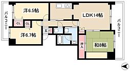 ウェルフォート幸川 3LDKの間取図画像