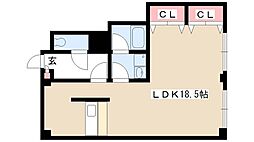 第8レオンビル ワンルームの間取図画像